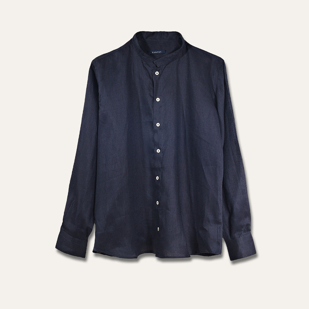 Casual Linen Shirt Navy