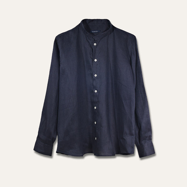 Casual Linen Shirt Navy
