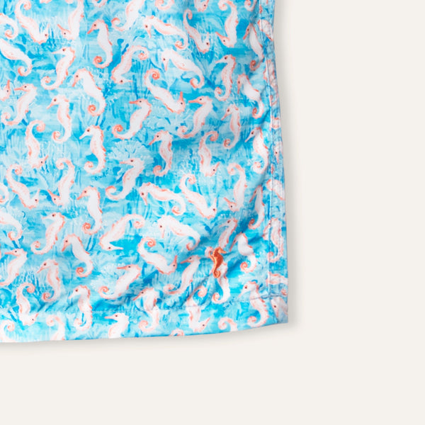 Swim Shorts Long Seahorse Turquoise - Swimshorts_Man - K A M P O S