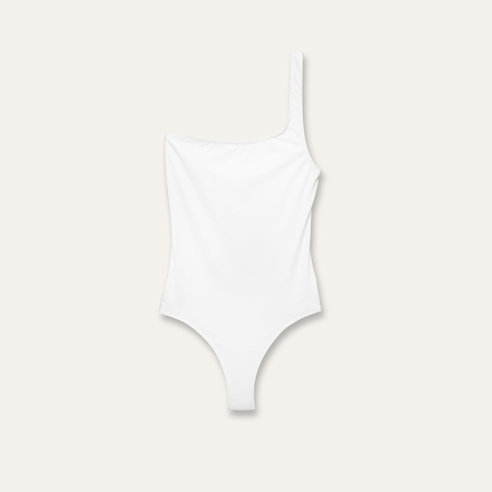One-Shoulder One Piece White -