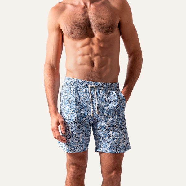 Swim Shorts Long Coral Blue
